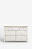 Chalk White Malvern Paint Effect Wide Chest of Drawers, Wide
