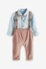Комплект для малышей из 4 предметов: рубашка-боди, галстук-бабочка, брюки и подтяжки (0 мес. - 2 лет)