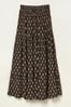 FatFace Black Woodblock Jayla Maxi Skirt