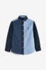 Blue Splice Long Sleeve Oxford Shirt (3-16yrs)
