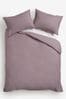 Elderberry Mauve Cotton Rich Plain Duvet Cover and Pillowcase Set, Plain