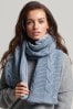 Superdry Blue Cable Knit Scarf