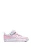 Nike White/Pink Junior Court Borough Low Trainers