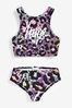 Hype. Mädchen 2-teiliger Bikini mit Leopardenmuster und Schriftzug, Violett