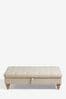 Buttoned Tweedy Plain Light Natural Albury Large with Storage Footstool, Large with Storage