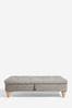 Buttoned Fine Chenille Mid Grey Large with Storage Stools & Ottomans, Large with Storage
