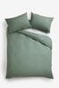 Sage Green Easy Care Polycotton Plain Duvet Cover and Pillowcase Set