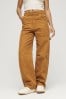 Superdry Organic Cotton Vintage Wide Carpenter Brown Cargo Trousers
