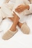 Neutral Quilted Mule Slippers