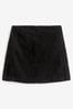 Black Corduroy Mini Skirt, Regular