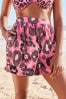 Pink Animal Elasticated Pull On Shorts