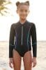 Black/Pink Ombre Long Sleeved Swimsuit (3-16yrs)