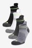 Black/White 4 Pack Active Cushioned Sports Trainers Socks 4 Pack