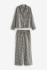 Monochrome Gingham Flannel Button Through Pyjamas
