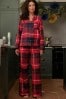 Red Check Matching Family Womens Christmas Cotton Pyjamas, Regular