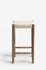 Set of 2 Bronx Wood Effect Woven Oslo Fixed Height Non Arm Bar Stools