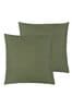 furn. Olive Green Plain Twin Pack Water UV Resistant Outdoor Cushions