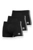 adidas Black Cotton Flex 3 Stripe Black Boxers 3 Pack