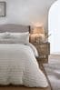 Natural Greige Brushed Textured Stripe Duvet Cover and Pillowcase Set