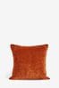 Burnt Orange 45 x 45cm Soft velour Cushion, 45 x 45cm