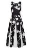 HotSquash Womens Black Box Pleat Midi Dress with Contrast Skirt