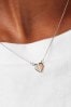 Rose/Silver Sterling Silver & Rose Gold Plated Heart Necklace