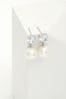 Sterling Silver Pearl Effect Drop Stud Earrings