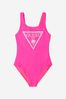 Girls Logo Swimsuit in Pink