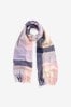 Pink/Navy Blue Check Midweight Scarf