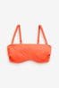 Coral Pink DD+ Non Pad Minimise Bandeau Bikini Top