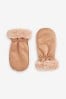 Camel Faux Suede Mitts (3mths-6yrs)