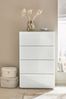 White Sloane Glass 4 Drawer Collection Luxe Chest of Drawers, 4 Drawer