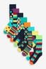 Bright Mix Geo 8 Pack Pattern Socks