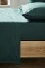 Ted Baker Forest Green Silky Smooth Plain Dye 250 Thread Count Cotton Flat Sheet