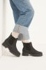 Black Extra Wide Fit Forever Comfort® Chunky Chelsea Boots