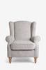 Chunky Weave Dove Grey Sherlock Highback Armchair, Regular