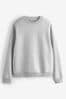 Grau - Reguläre Passform - Jersey-Sweatshirt mit hohem Baumwollanteil und Rundhalsausschnitt, Regular Fit
