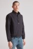 Black Plain Shower Resistant Check Lining Harrington Jacket