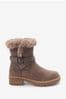 Grey Regular/Wide Fit Forever Comfort® Faux Fur Lined Buckle Detail Boots