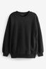 Black Teddy Borg Longline Fleece Sweatshirt