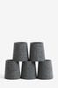5 Pack Charcoal Grey Tweedy Plain Candle Light Shades