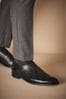 Black Wide Fit Signature Italian Leather Wing Cap Brogues, Wide Fit