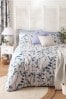 Blue Isla Floral 100% Cotton Duvet Cover and Pillowcase Set