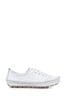 Pavers White Ladies Leather Lace-Up Trainers