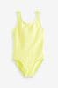 Fluro Yellow Tie Shoulder Swimsuit (3-16yrs)