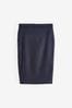 Navy Blue Tailored Midi Pencil Skirt, Regular
