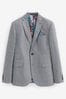 Grey Skinny Fit Flannel Suit Jacket