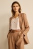 Sand Relaxed Fit Single Breasted Blazer, Regular
