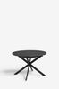 Black Bronx Oak Effect Round 4 to 6 Seater Extending Dining Table, Round