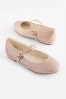 Pinker Glitzer-Ballerina - Festliche Mary-Jane-Schuhe, normale Passform (F)
